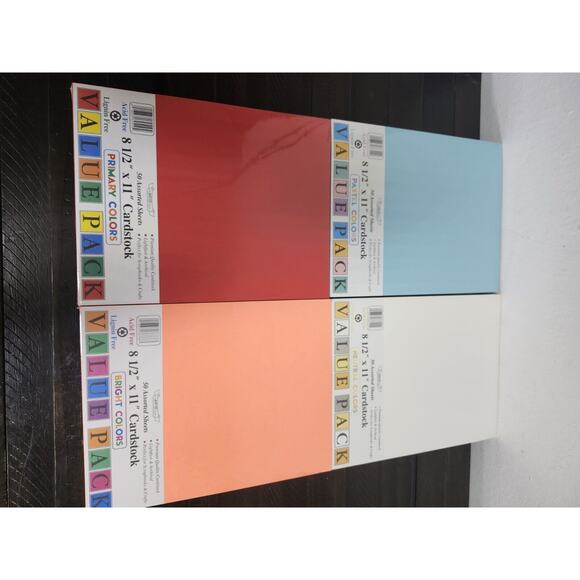 Lot Of 4 PASTEL Assorted Cardstock VALUE PACK 8.5" x 11" Sheets, 50 pcs/ Each - Picture 2 of 4